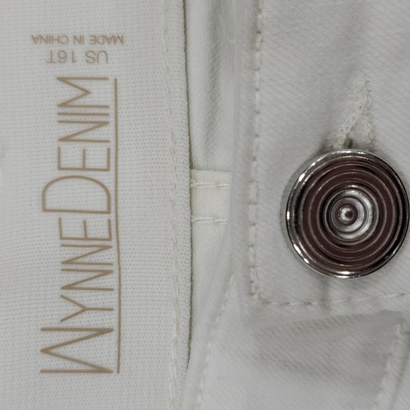 Wynne Denim white jeans women's size 16 Tall straight leg high rise stretch - Picture 6 of 8